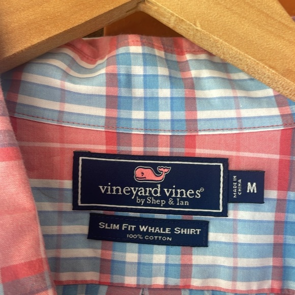 VINEYARD VINE'S Men's Slim Fit Whale Long Sleeve Button Down Plaid Shirt Size M - Picture 3 of 5